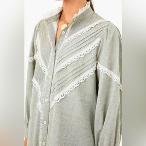 Pomander Place Laurel Green Jolene Midi Dress sz M